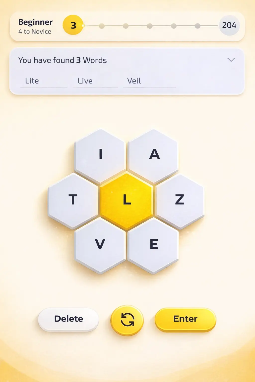 Building words in the Spelling Bee game