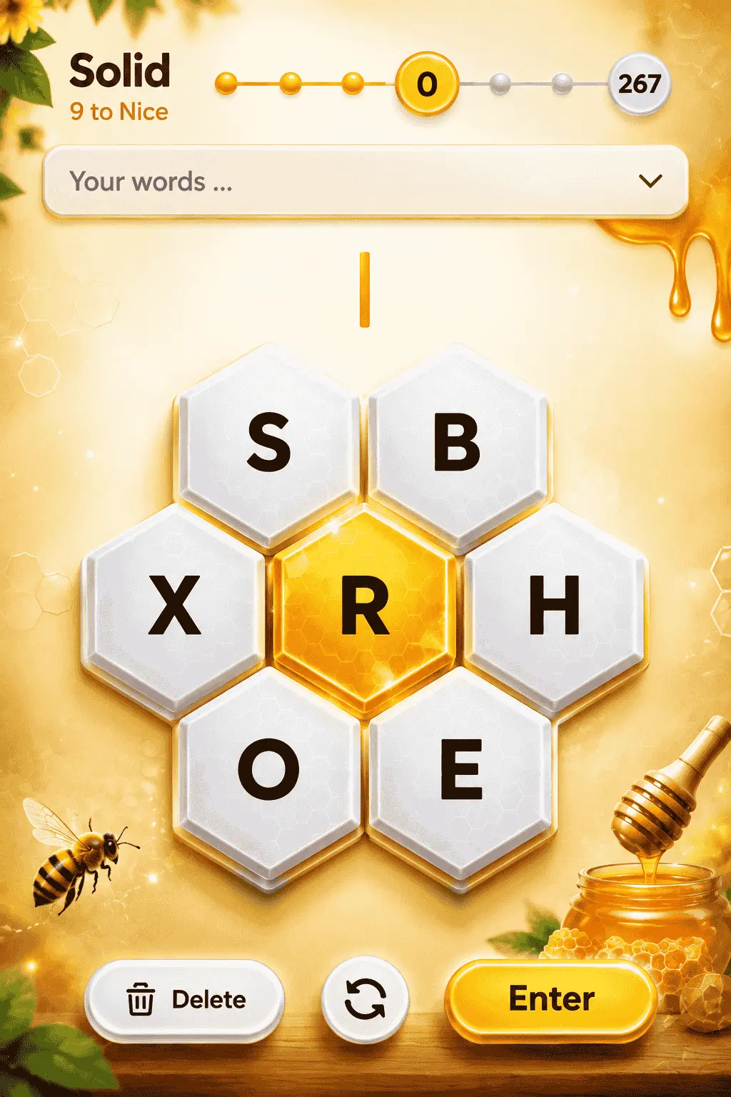 Spelling Bee puzzle start screen